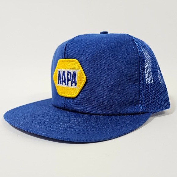 Vintage NAPA Auto Parts Trucker Hat Blue Snapback Mesh Cap Logo Patch Mens OSFM - Picture 5 of 13